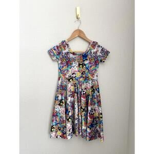 Wild Rich Kids Velour Y2K Lisa Frank Nostalgic Twirl Swing Dress Sz 9/10